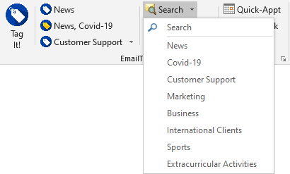 Screenshot EmailTags Single Tag Search Screen